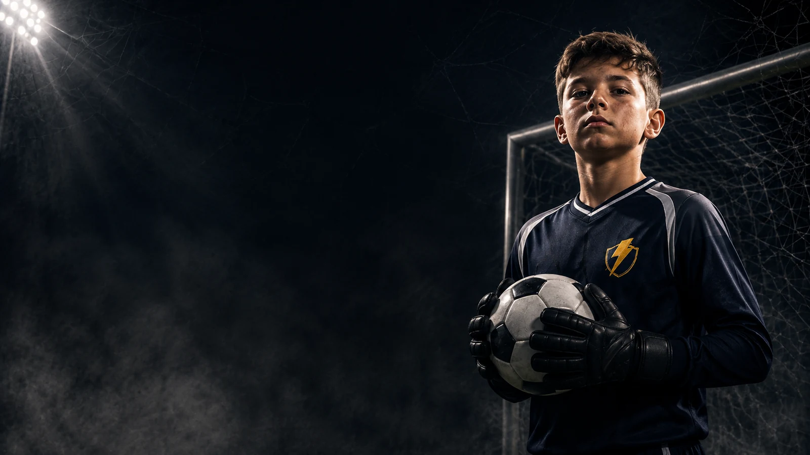 Thunder SC goalkeeper holding the ball with confidence and composure